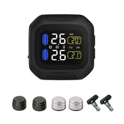 M3 Moto impermeable motocicleta sistema de supervisión de presión de neumáticos en tiempo Real TPMS pantalla LCD inalámbrica sensores internos o externos