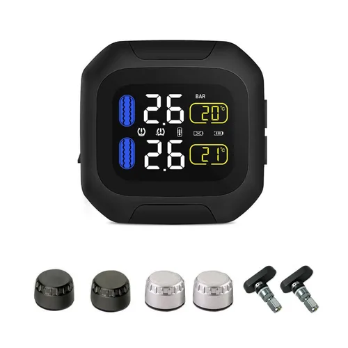 M3 Moto impermeable motocicleta sistema de supervisión de presión de neumáticos en tiempo Real TPMS pantalla LCD inalámbrica sensores internos o externos