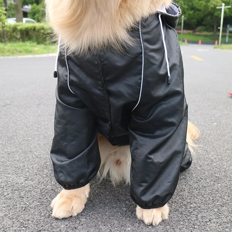 Outdoor Large Dog Raincoat Waterproof big Dog Clothes Coat Rain Jacket Reflective Medium Large big dog poncho Breathable mesh