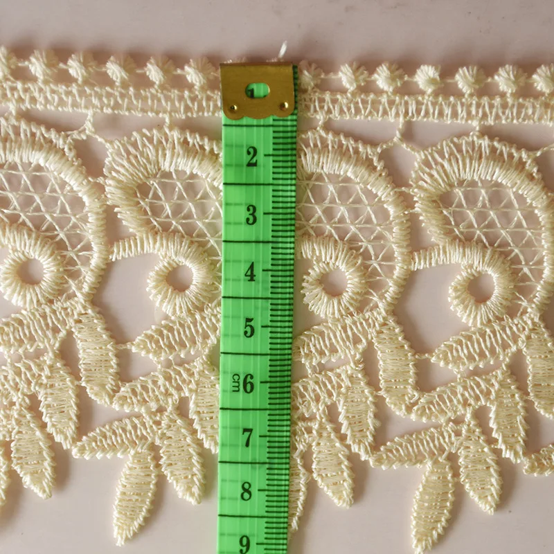 Cusack 3 Yards 9 CM rifiniture in pizzo Applique costumi in poliestere passamaneria nastro bianco marrone tessuti per la casa tessuto per cucire fai