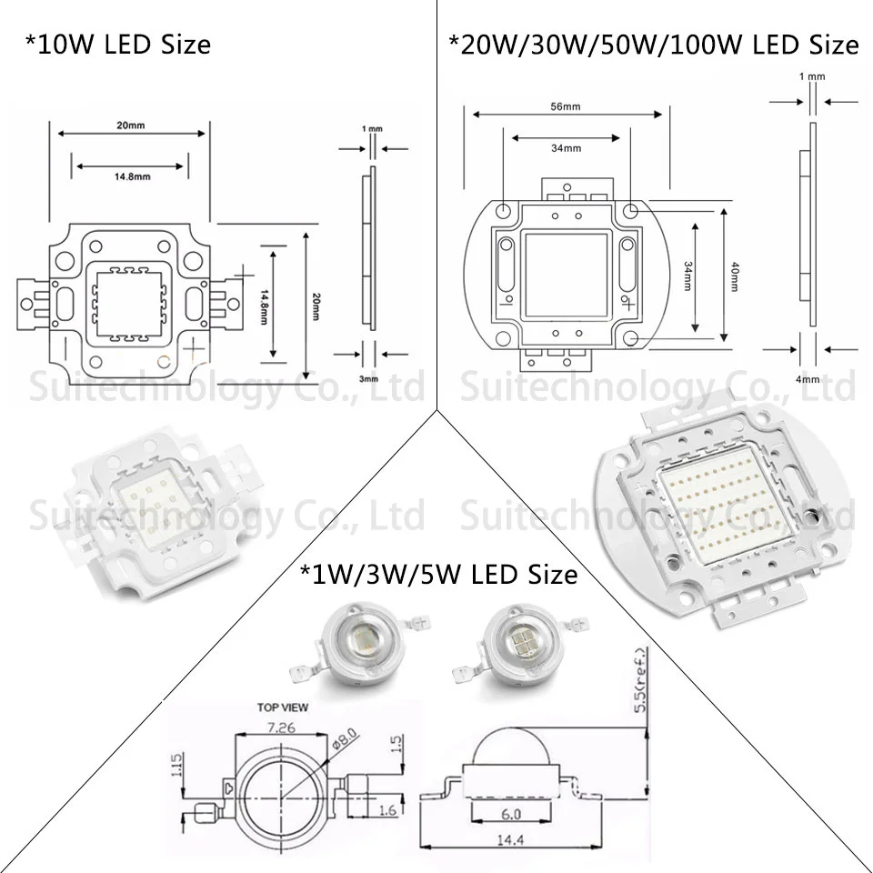 High Power LED Chip Blue 460-470nm 1W 3W 5W 10W 20W 30W 50W 100W Light Beads COB Lamp Bulbs For DIY Floodlight LED Bulb Light