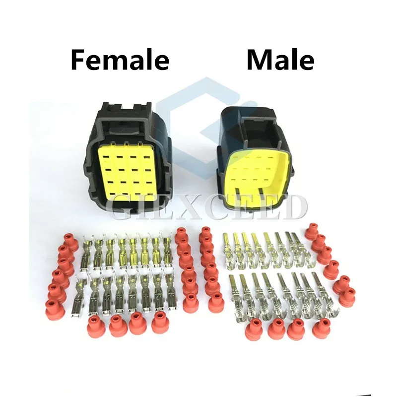 16 Pin 368047-1/368049-1 368050-1 Lamp Light Socket Auto Connector AC Assembly For Denso Female Male Automotive Plug