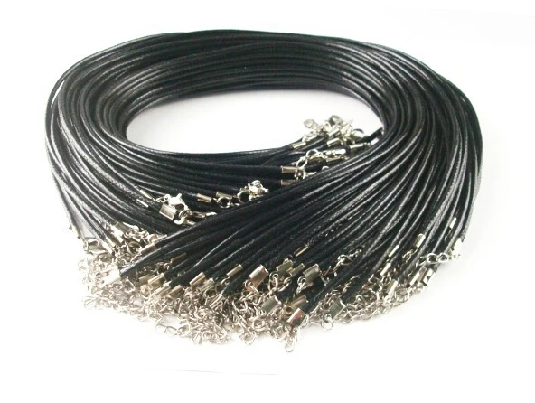 10 Pcs/lot Findings String Cord 1.5 mm Wire jewelry findings Real Leather Chains Necklace String Charms