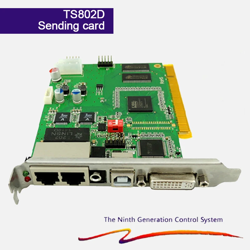 

Linsn TS802 sending card 640*2048 pixel video controller card synchronous rgb sending program ts802d for LED video screen wall