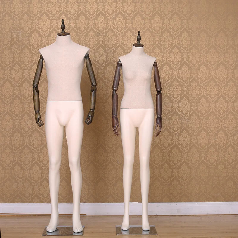 Best Quality Full Body Man Mannequins with Wooden Flexible Arms Manikin for Window Display