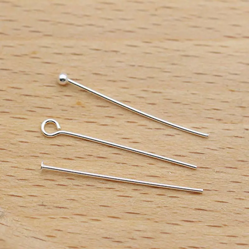 6pcs Real Pure Solid 925 Sterling Silver Needle Pins for DIY Jewelry Making Findings Earring Necklace Connector Part Base - Image 2