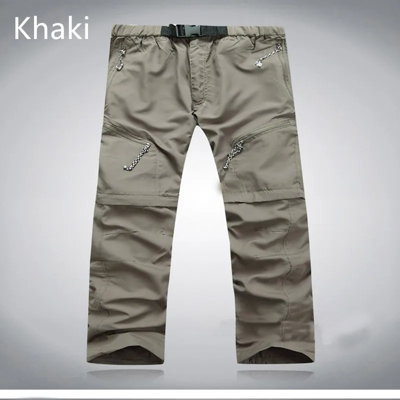 Men Quick Dry Outdoor Fishing  Pants Removable Hiking&Camping Pants Male Summer Breathable Hunting&Climbing Pants S-XXXL 4 Color