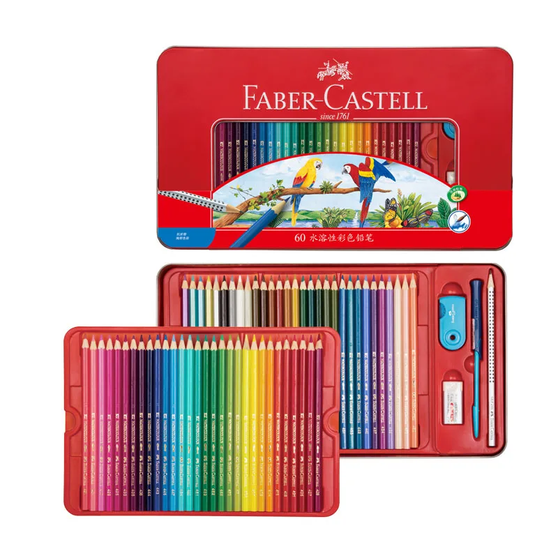 Набор акварельных карандашей Faber Castell, 72 цвета, водорастворимые, 60 цветов