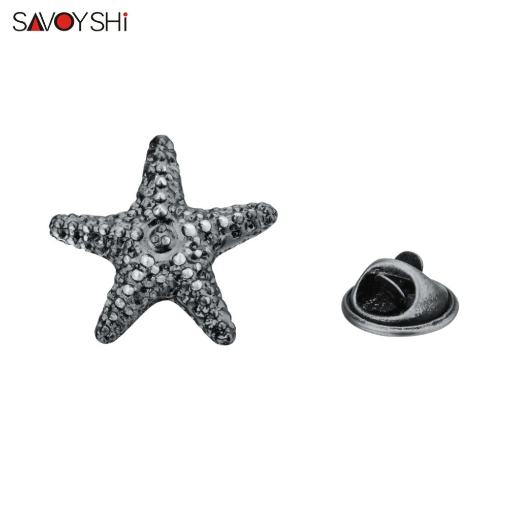 SAVOYSHI Novelty Starfish Shaped Lapel Pin For Mens Coat Collar Womens Dress Bag Hat Sweater Party Gift Jewelry Drop Shipping