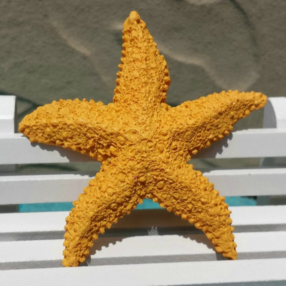 New 2Pcs Fish Tank Ornament Mediterranean Resin Sea Stars Mini Starfish Wall Ornaments Aquarium Home Decoration Beach Wedding De