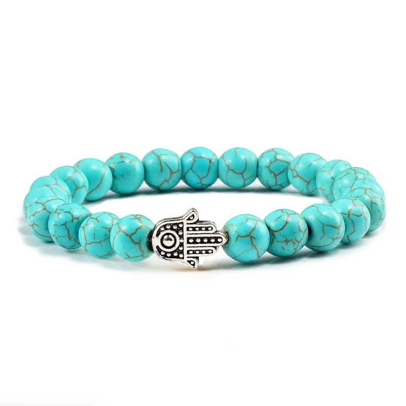 Hot Men Natural Stone Volcanic Lava Bracelet Charm Hand Matte Black Boho Beads Bracelets for Women Lucky Jewelry pulseras