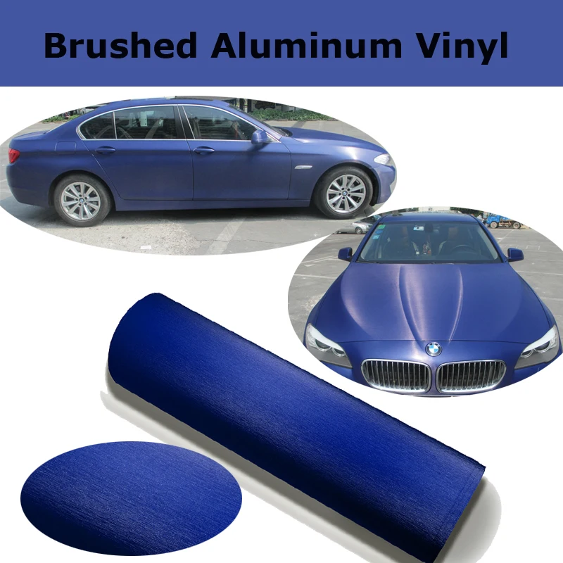 

Blue Brushed aluminum Vinyl wrap Car wrapping Metallic Blue brushed steel Wrap Foil With Air Bubble Free 1.52*30M/Roll