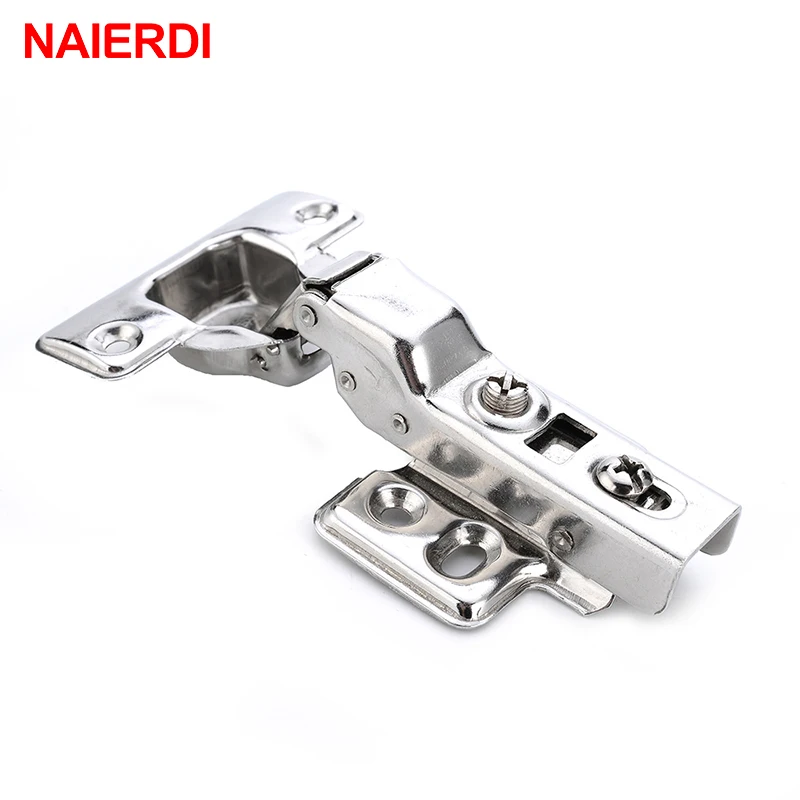 4PCS NAIERDI C Serie Hinge Stainless Steel Door Hydraulic Hinges Damper Buffer Soft Close For Cabinet Kitchen Furniture Hardware