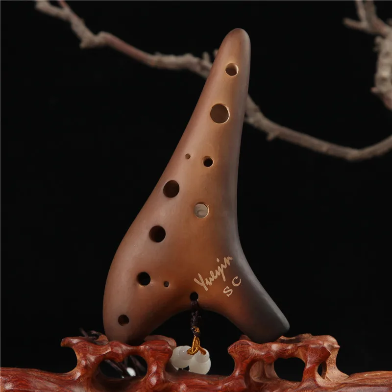 High Quality 12 Hole Ocarina Alto &Soprano C/G/F Key Smoked Burning Process Professional Ceramic  Flute Musical Instruments