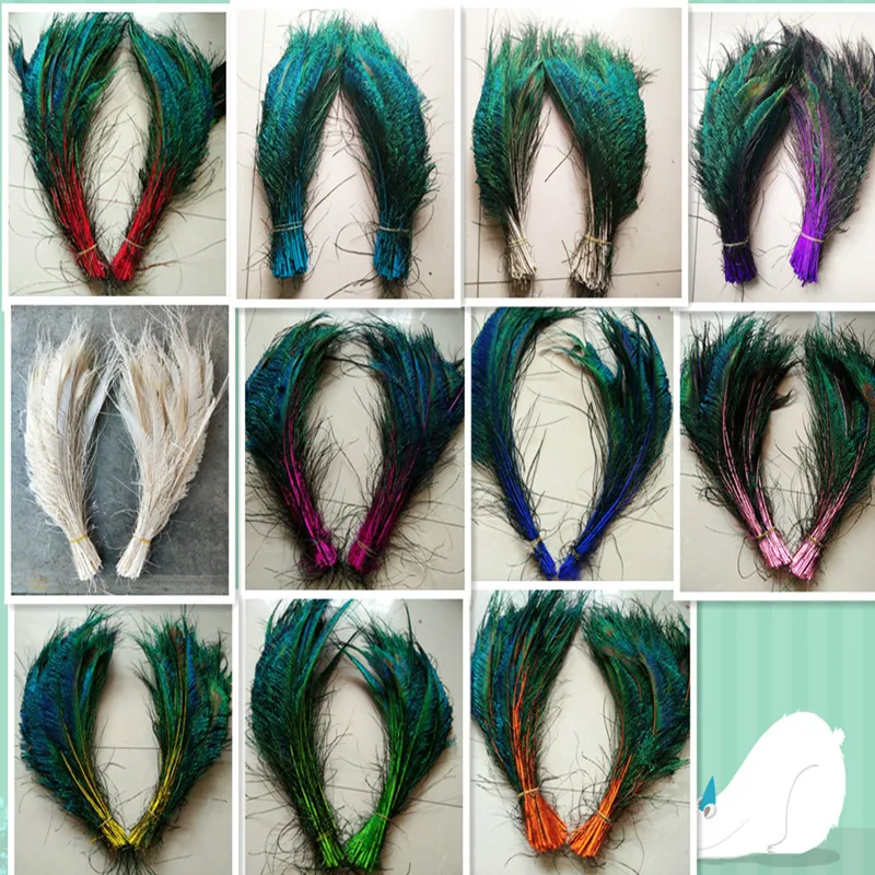 New!  10 pc quality natural peacock feathers, 11-16inches / 28-40cm DIY- wedding, living room, decorated flower vase