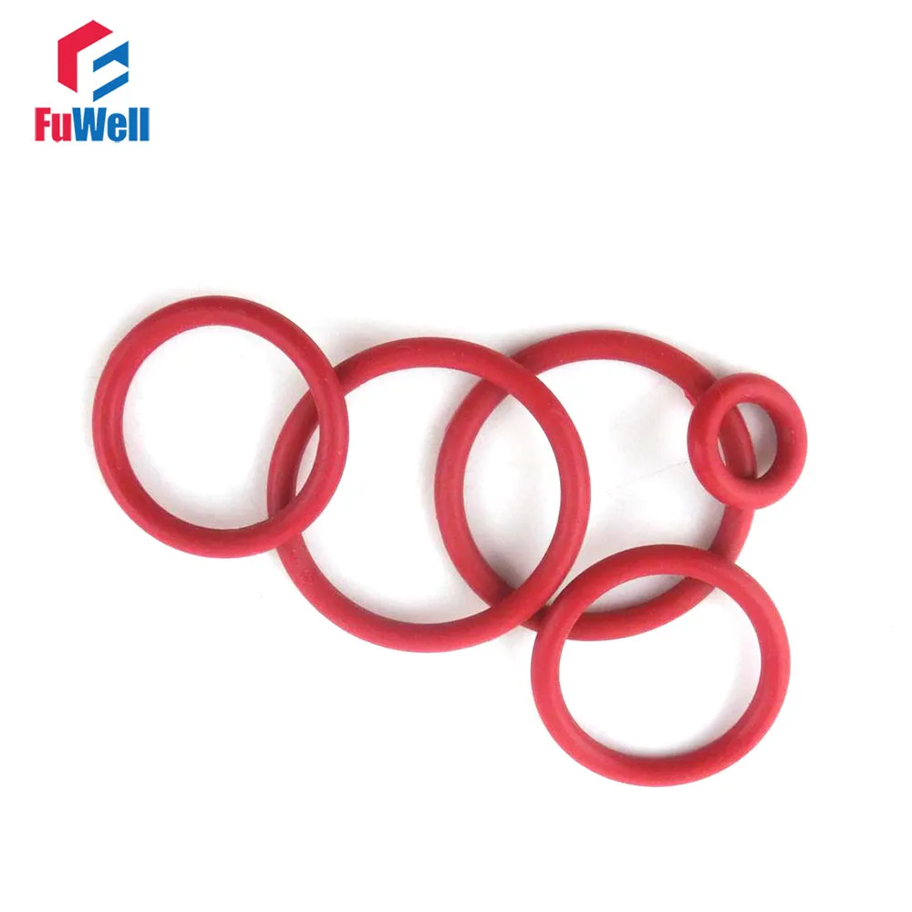 

100pcs 3.5mm Thickness Red O Ring Gasket 23/24/25/26/27/28/29/30/31/32/33mm OD Silicon Rubber O Rings Hole Sealing Gasket Washer
