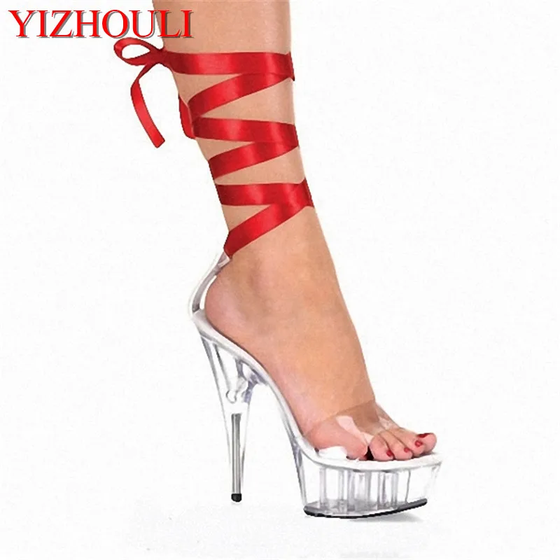 

The new banquet runway 15 cm hollow out sandals high heel sandals Thick bottom waterproof Taiwan