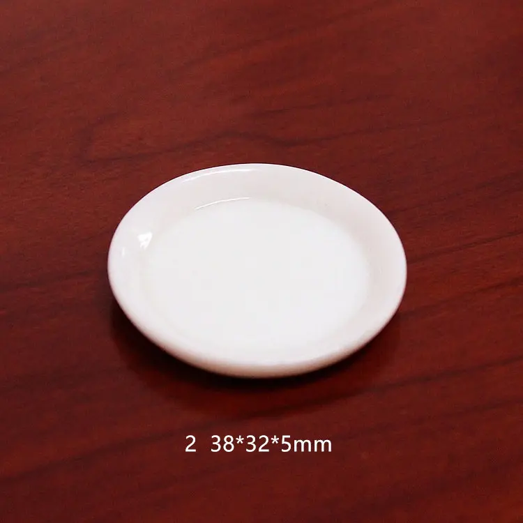 5pcs White plate Dishes Simulation Plates Miniature Pretend Play Kitchen Toys Dinner Tableware Doll House Accessories Kids Gift