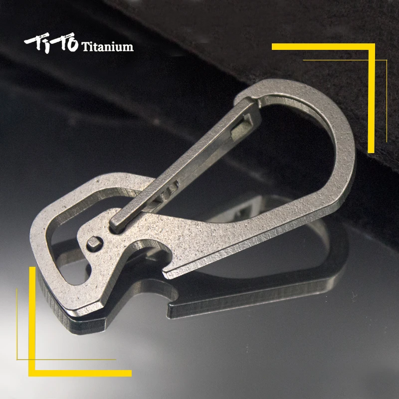 TiTo Titanium alloy out-of-shape EDC with bottle opener outdoors Key chain Hang Buckle Quickdraw Multi-Functional Key Ring