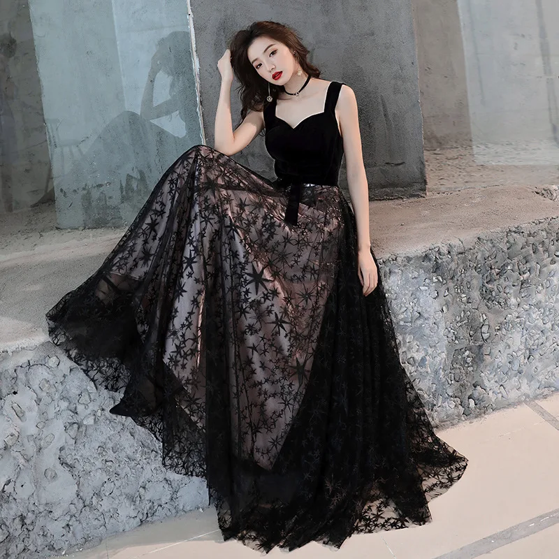 

Sexy Chinese Black Qipao Female Embroidery Cheongsam Dress Vestidos Chinos Oriental Wedding Gowns Party Dresses Oversize 3XL