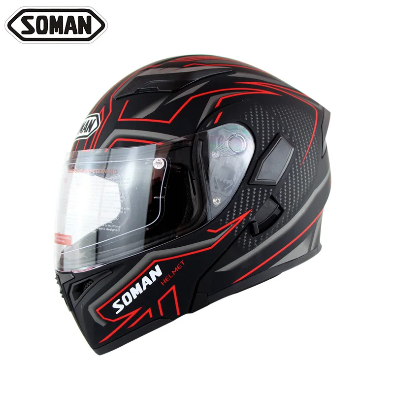 Soman Full Face Motorcycle Racing Helmet Double Visors Street Motorbike Helmet Casco Motocross Capacetes Moto DOT Approval SM955