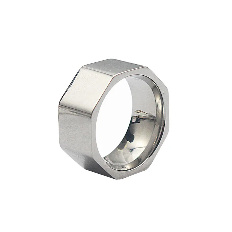 Finger Ring Stainless Steel Ring Women Fashion Jewelry Ring Best Present Wide Silver Color Irregular Ring for Women