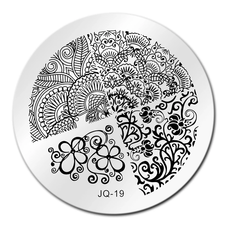 Gird Flower Nail Art Stamping Template Image Plate JQ19 Nail Stamping Plates Manicure Stencil Set For Nail 3D Steel Stamping