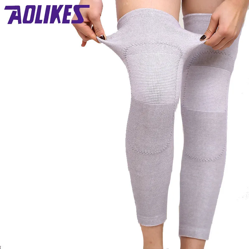 AOLOKES 1Pair Knee Support Brace Leg Arthritis Injury Gym Sleeve Elasticated Bandage Pad Warm Knee Pads for Winter