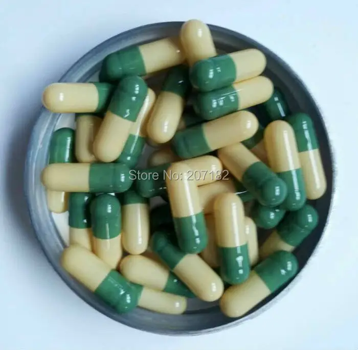 (10,000pcs/pack) 4# green/light yellow colore gelatin empty capsules size 4 --- joined and seperated available