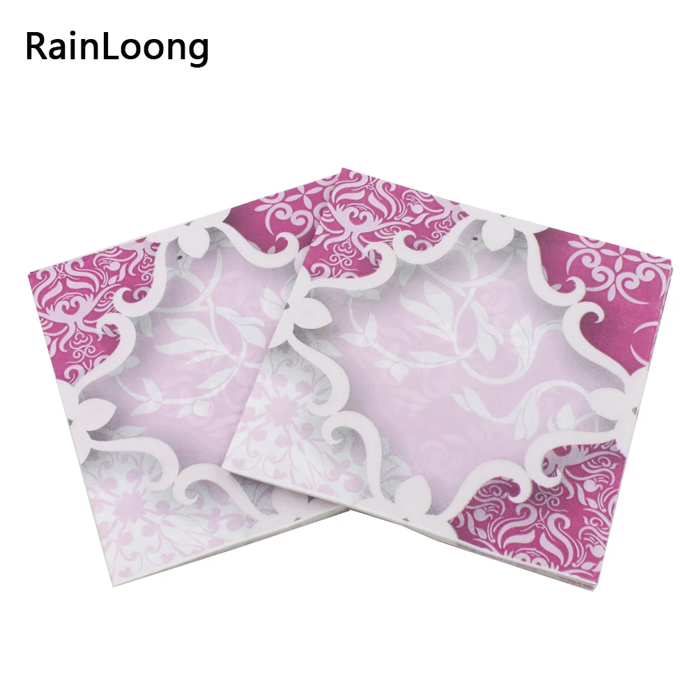 [RainLoong] Цветок Бумага салфетки Prin событие и вечерние ткани украшение для салфеток салфетки 33*33 см, 1 шт. в упаковке (20 шт./упак.)