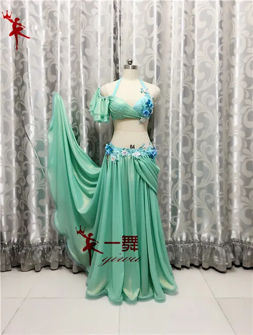 Bellydance oriental Belly Indian gypsy dance dancing costume costumes clothes bra belt chain scarf ring skirt dress set suit 054