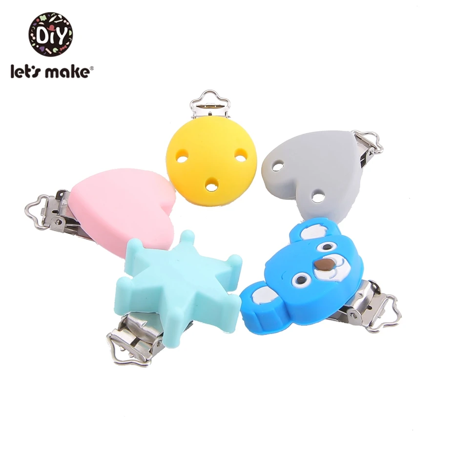 

Let's Make Round Shape Silicone Baby Teether 20PC Teething Pacifier Infant Holder Clip Nursing Baby Dummy Clips Nursing Pendant