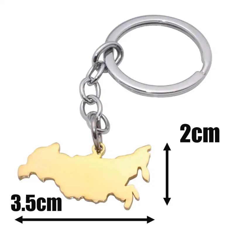 zkd  Russian Federation map stainless steel key chain key ring, country map Russia jewelry