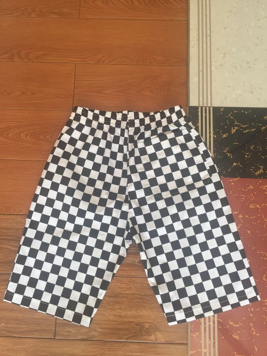 Punk Plaid Shorts Women and Men Summer Plus Size Large Elastic Waist Casual Loose Short Pants Pockets Wide Leg Pantalones Cortos