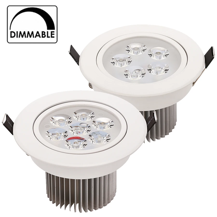 

Dimmable Recessed led downlight 3W 4W 5W 7W dimming LED Spot light led ceiling lamp AC 110V 220V