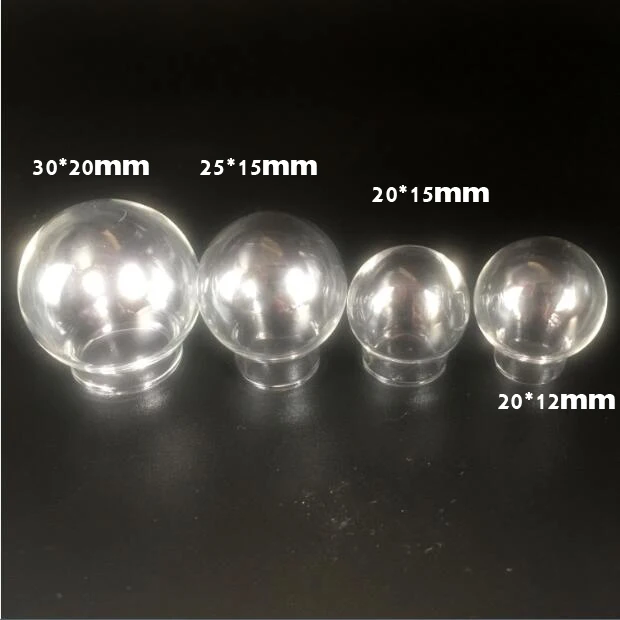 50pcs/lot 30x20mm 25x15mm 20x15mm 20x12mm Transparent Empty Glass Globe Bottles Wishing vial pendant For Gift Accessories