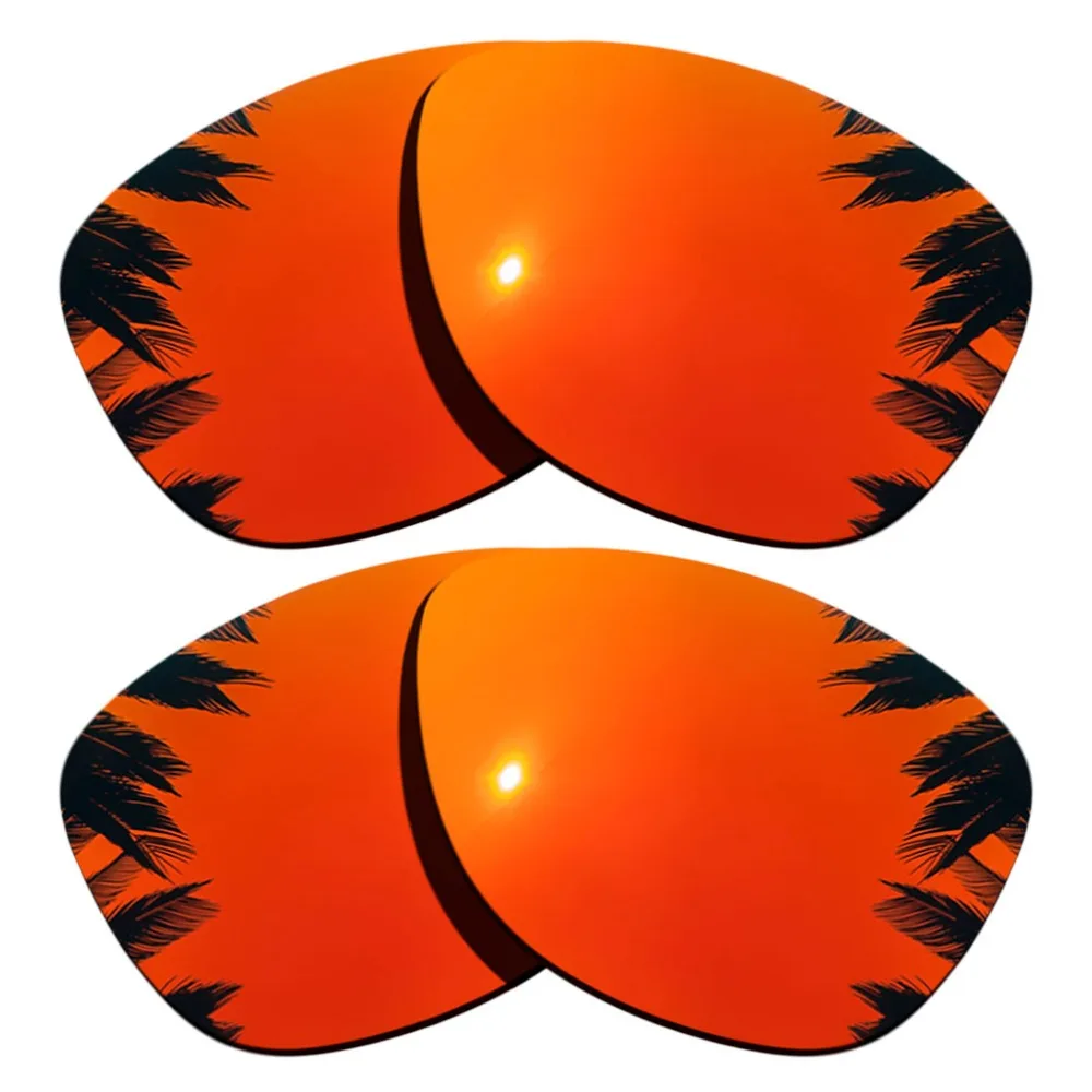 

(Orange Red+Orange Red Mirrored Coating) 2-Pairs Polarized Replacement Lenses for Frogskins Frame 100% UVA & UVB Protection