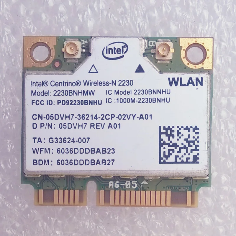 Intel Centrino Wireless-N 2230 Wireless-N + Bt4.0 WiFi Card 2230BNHMW,D P/N 05DVH7