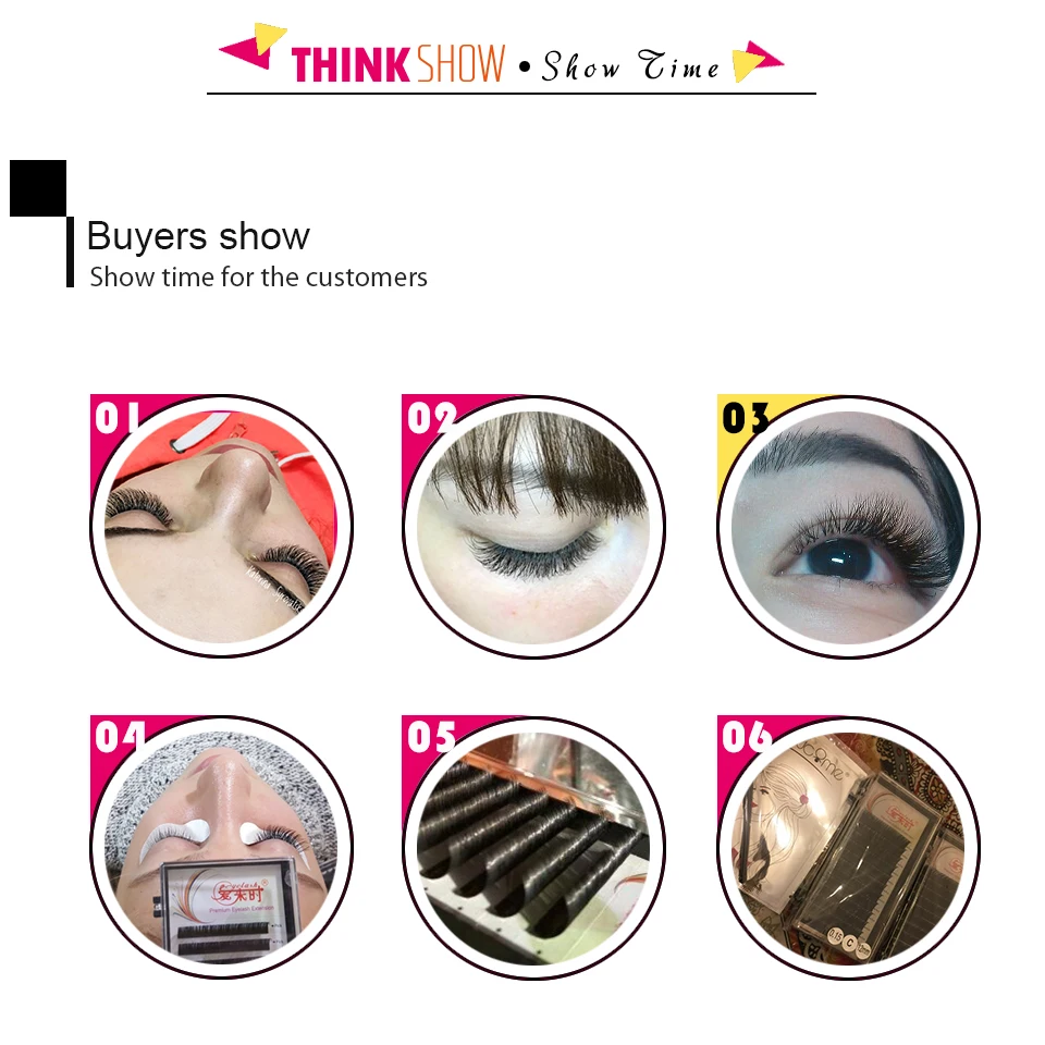 Thinkshow Individual Lash 100% Handmade 3D Volume Eyelash Extension Natural Long Korea Silk Mink Individual False Eye lashes