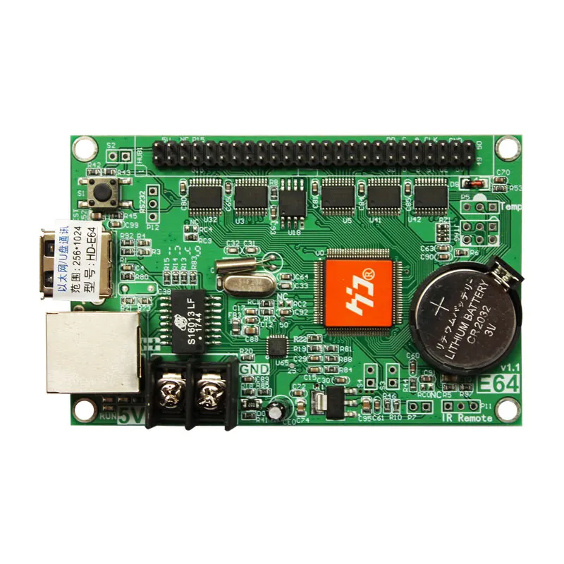 Huidu HD-E64 Ethernet ports led-bildschirm controller karte unterstützt single & Dual farbe Display modul führte Asynchrone Steuer Karte