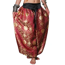 Unisex Brocade Full Pantaloons Americano Tribal Belly Dancer Costume Accessori Gypsy Dance Bloomers ATS Pantaloni stile harem