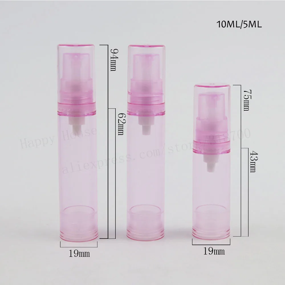 30 ชิ้น 10 มิลลิลิตรใสสีชมพูสีม่วงพลาสติกปั๊มโลชั่นสุญญากาศขวดรีฟิล 1/3OZ สุญญากาศอุปกรณ์อาบน้ำครีมทามือบนใบหน้าคอนเทนเนอร์