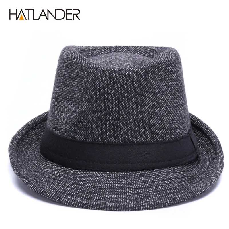 HATLANDER Brand Vintage England trilby top hat men autumn winter Jazz cap outdoor gambler church top hats gentleman fedora hat