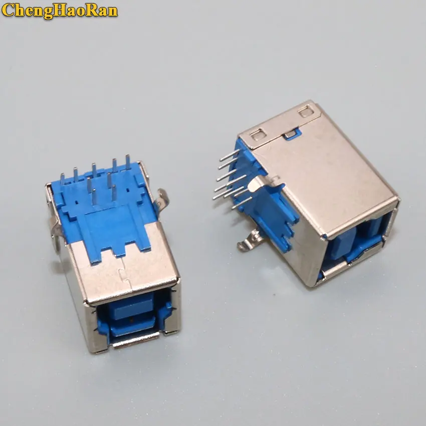 ChengHaoRan For Printer Inference USB 3.0 Connector Jack Female USB Socket 3.0 BF Type Side 90Degree Bent Feet