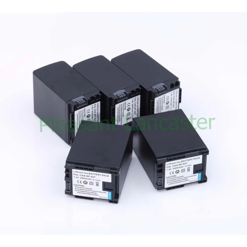 

High quality 5pcs BP-827 BP 827 bp827 7.4V 3000mAh Batteries for CANON HF20 HF21 HF S11 HF S10 HF11, for canon accessories