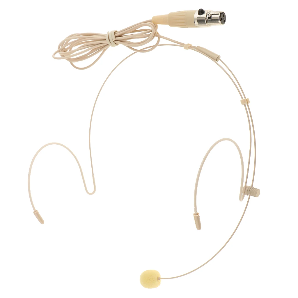 Professional Ear Hook Wired Headset / Headworn Microphone 3Pin 4Pin 3.5mm Skin Color