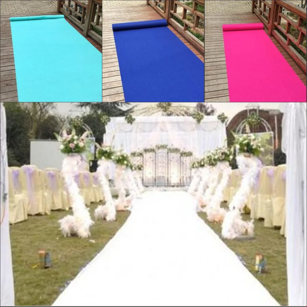 10M/lot Wedding Aisle Runner Centerpieces Non-woven Carpet 20 Colors Available For Party T Station Decoration Props