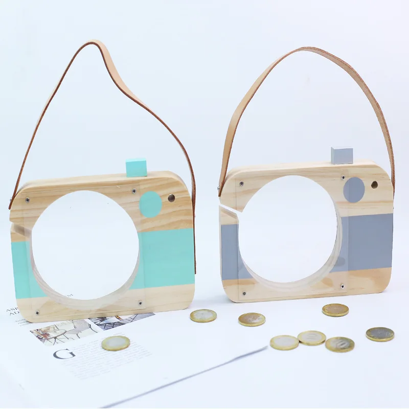 Nordic Baby Wooden Handbag Toy Money Piggy Bank Toy Children Room Decoration Kid Girls Birthday Gift