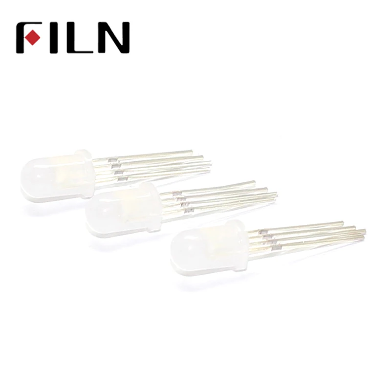 100 Pcs F5 5 Mm Topi Bulat RGB LED P9823 Chipset Dalam RGB Full Color Frosted LED Chips