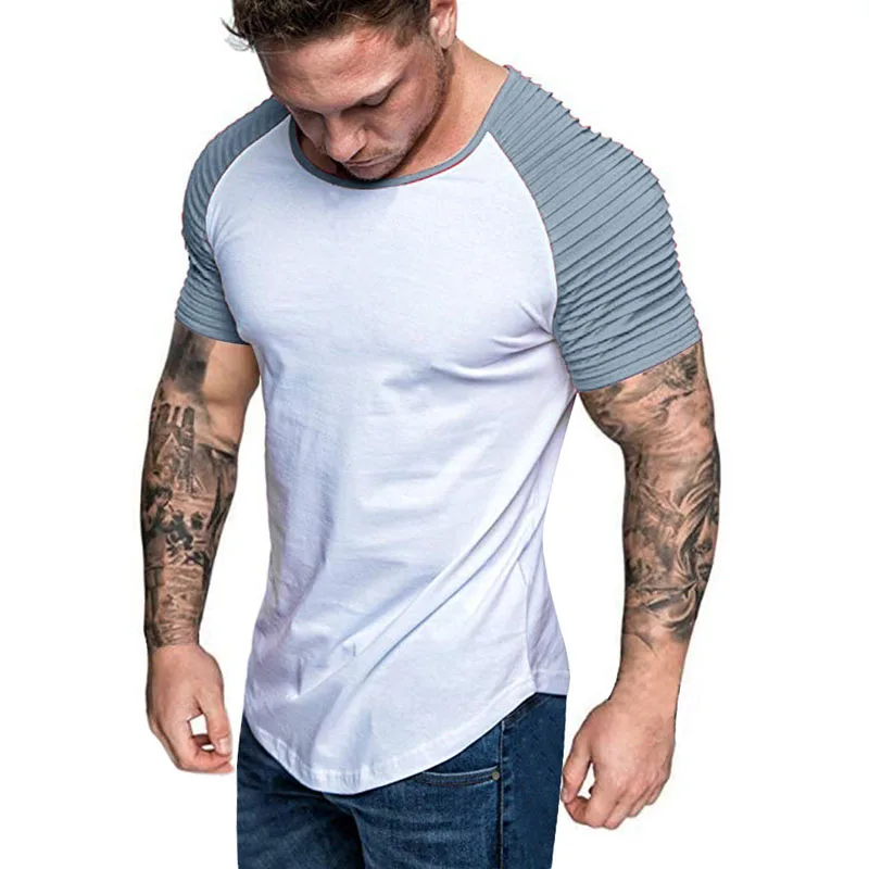 Men T-Shirts 2023 Summer New Raglan Short Sleeve T Shirt Men Slim Fit Tops Tees Casual Solid Streetwear T Shirts Mens Clothing